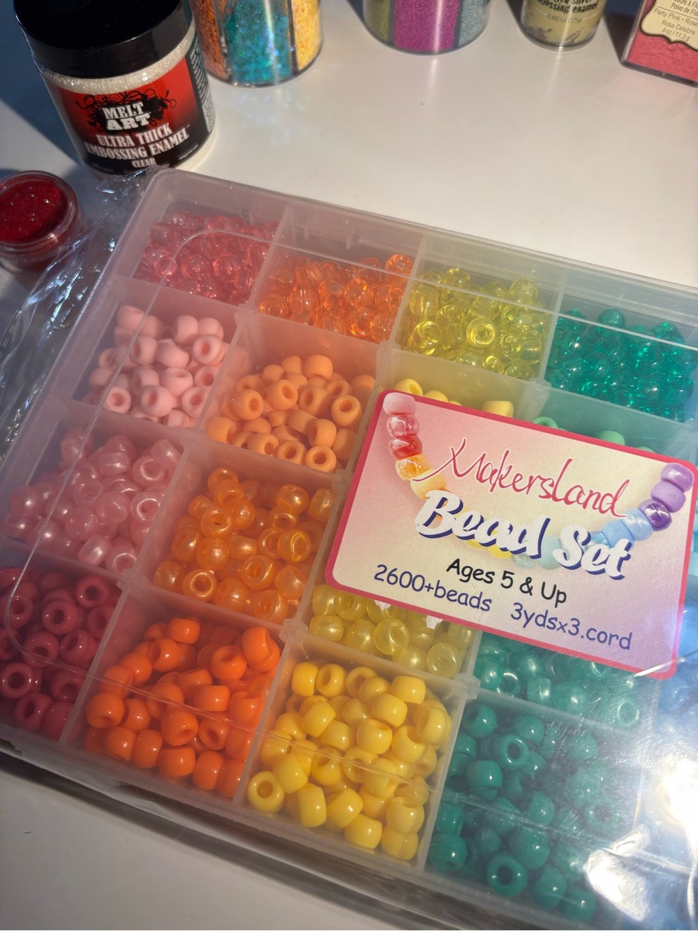 Rainbow Bead Set and Assorted Craft Supplies - Picture 2 of 6
